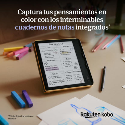 Kobo Libra Colour eReader | Pantalla E Ink Kaleido™ 3 de 7" | Temperatura del Color y Brillo Ajustables | Reducción luz Azul | eBooks y AudioBooks | Memoría 32 GB | Resistente al Agua | Negro – para oposiciones – Material de estudio – OpoMarket
