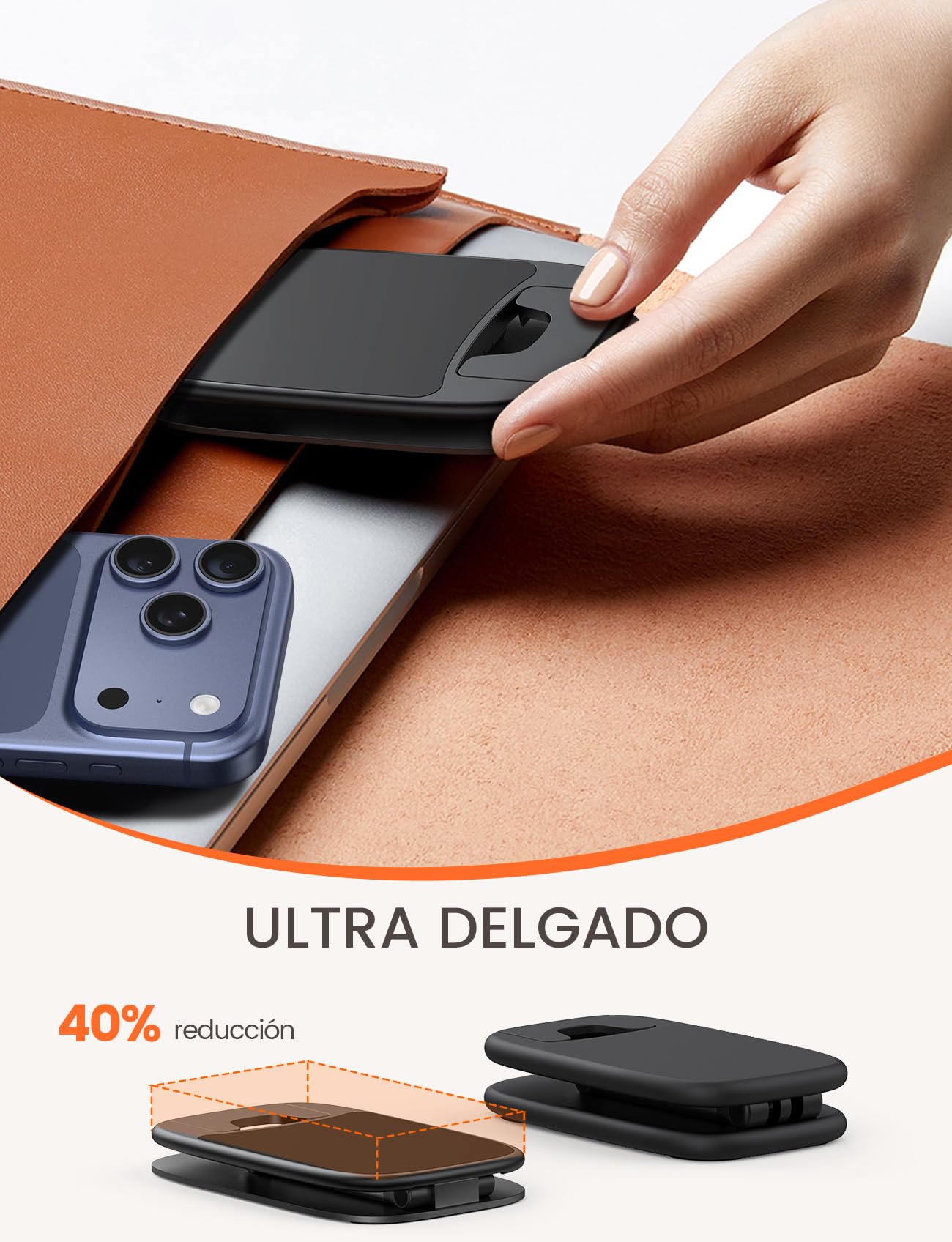 Lamicall Soporte Móvil Mesa Plegable, Soporte Teléfono - [15mm Ultrafino] Base Móvil, Altura & Ángulo Ajustables, Soporte Universal para iPhone 17/16/15/14/13/12/11 Pro MAX, Samsung y Otro Smartphone – para oposiciones – Material de estudio – OpoMarket