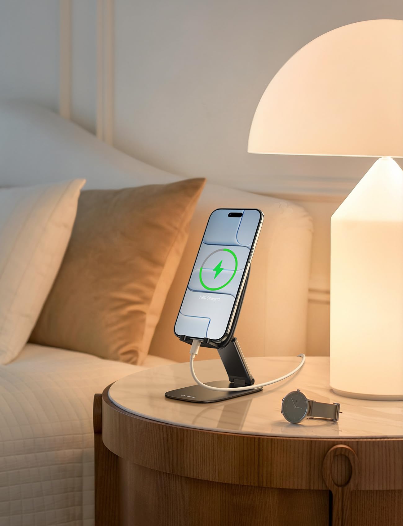 Lamicall Soporte Móvil Mesa Plegable, Soporte Teléfono - [15mm Ultrafino] Base Móvil, Altura & Ángulo Ajustables, Soporte Universal para iPhone 17/16/15/14/13/12/11 Pro MAX, Samsung y Otro Smartphone – para oposiciones – Material de estudio – OpoMarket