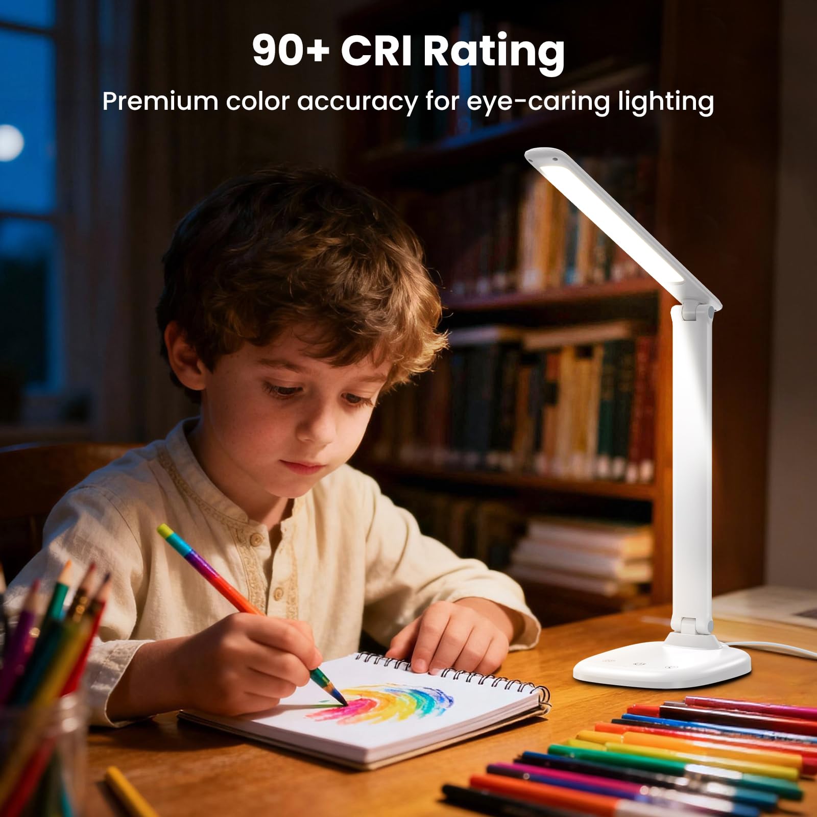 Lámpara de Escritorio, 5 Modos de Lampara Escritorio LED, Batería 4000mAh con Puerto de Carga USB, Control Táctil, Temporizador y Memoria, Flexo LED Escritorio para Cama, Oficina, Leer y Estudiar – para oposiciones – Material de estudio – OpoMarket