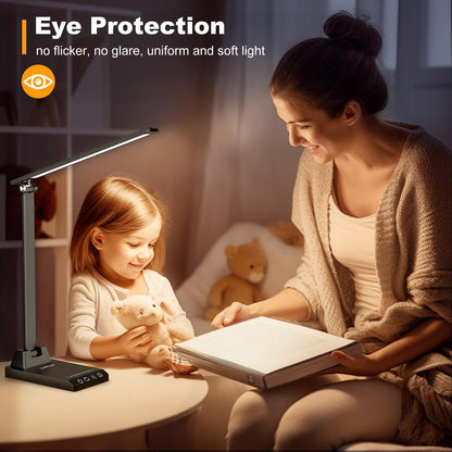 Lámpara Escritorio, Flexo Led Escritorio con 2500mAh Batería, 5 Modos,10 Niveles de Brillo Lámpara Escritorio LED, Temporizador de 30/60min Lampara Escritorio Led, Función de Memoria Flexo Escritorio – para oposiciones – Material de estudio – OpoMarket