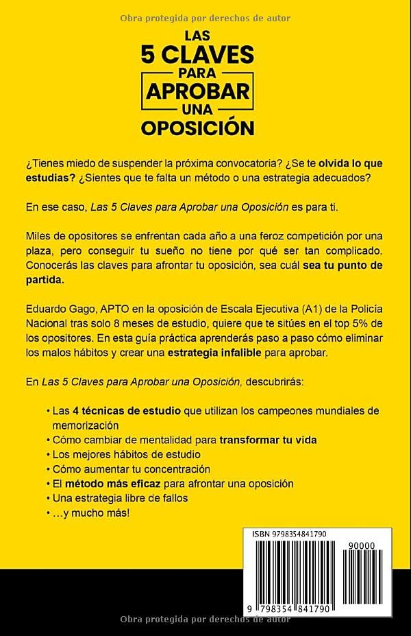 Libro para aprobar oposiciones en 6 meses - Las 5 Claves de Gago