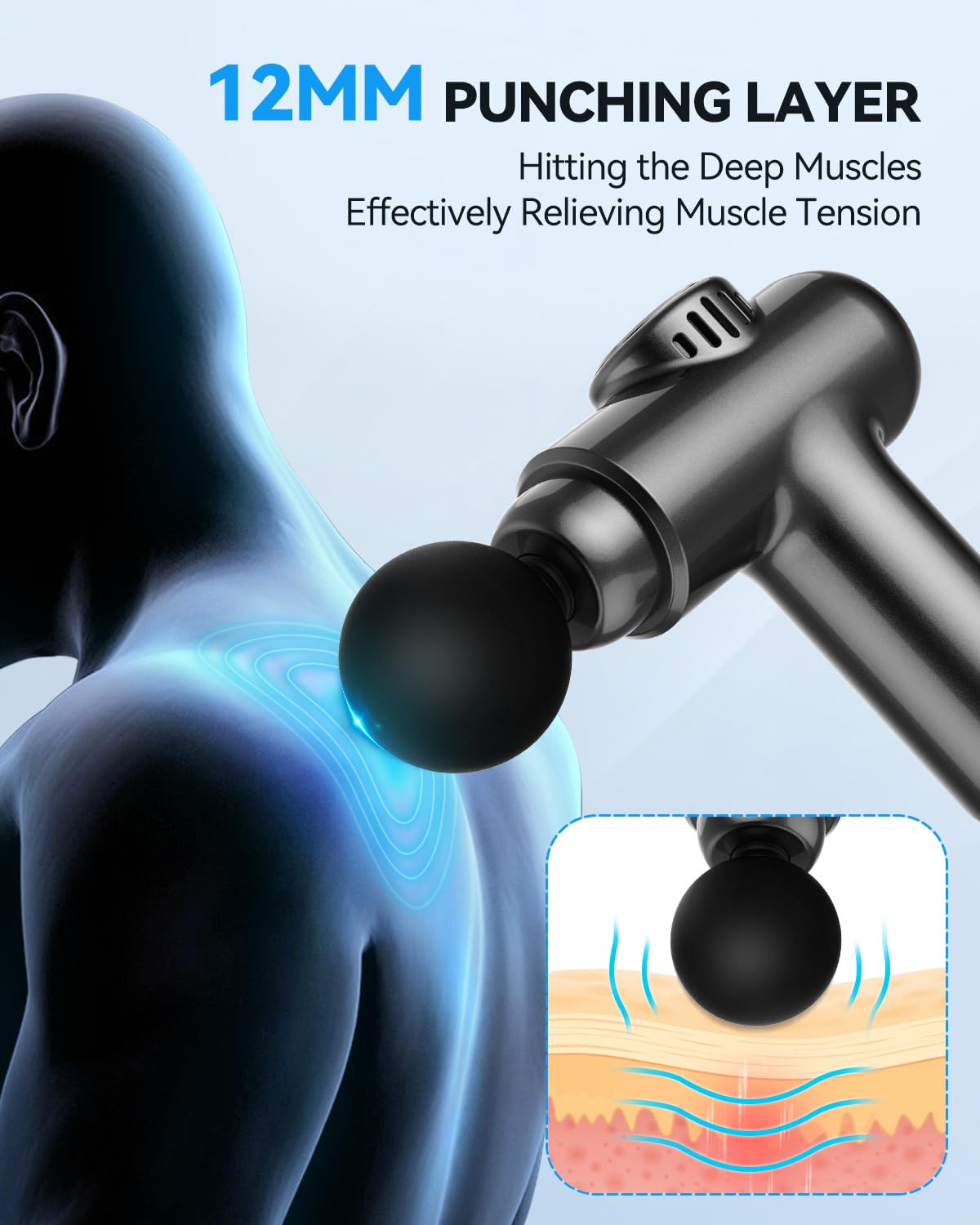 Lefity Mini Pistola De Masaje, Pistola De Masaje Tejido profundo Portátil De Mano Con 30 Velocidades, Pantalla Táctil LCD Para Aliviar Musculares – para oposiciones – Material de estudio – OpoMarket