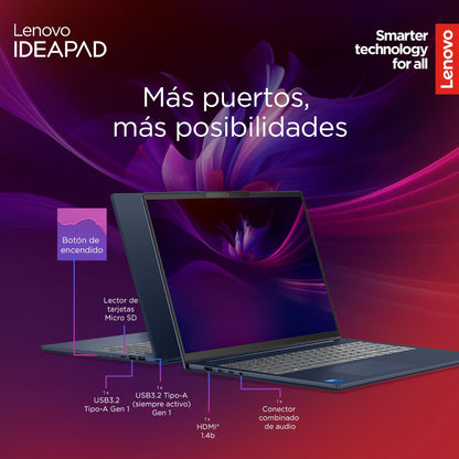 Lenovo IdeaPad Slim 5 Gen 10 - Ordenador Portátil 16" WUXGA (Intel Core i7 - 13620H, Intel UHD Graphics, 32 GB RAM, 1 TB SSD, Wi - Fi 6, Windows 11 Home) Teclado QWERTY Español - Azul – Ordenador personal para oposiciones – Material de estudio – OpoMarket