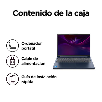 Lenovo IdeaPad Slim 5 Gen 10 - Ordenador Portátil 16" WUXGA (Intel Core i7 - 13620H, Intel UHD Graphics, 32 GB RAM, 1 TB SSD, Wi - Fi 6, Windows 11 Home) Teclado QWERTY Español - Azul – Ordenador personal para oposiciones – Material de estudio – OpoMarket