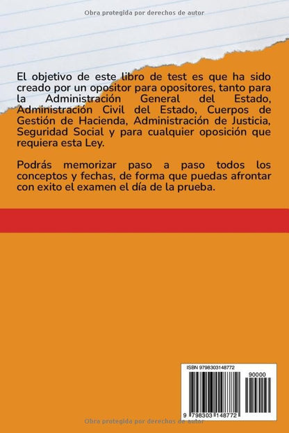 Test Ley de Transparencia 19/2013 – 388 preguntas tipo test para opositores - reverso