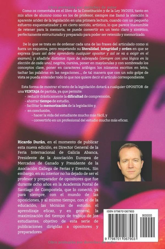 Esquema ley 40 2015 – Régimen Jurídico del Sector Público para opositores - reverso