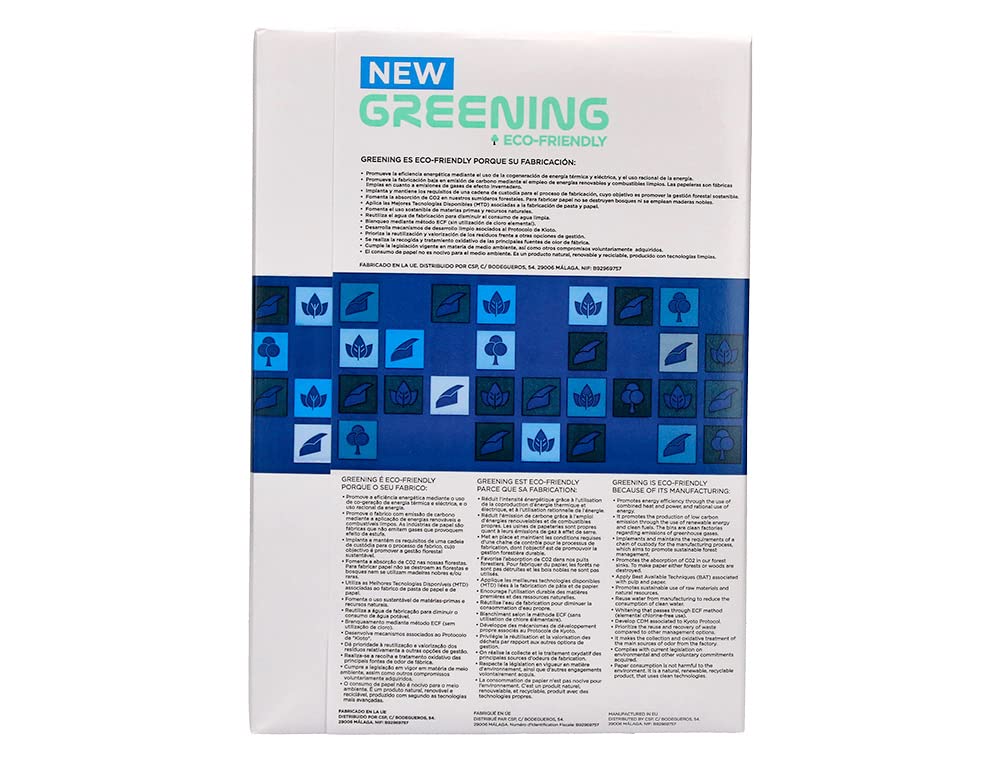 Papel A4 80 gramos Liderpapel Greening paquete 500 hojas