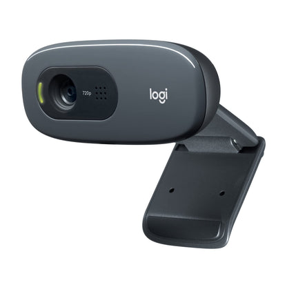 Logitech C270 Webcam HD, 720p/30fps, Video - Llamadas HD Amplio Campo Visual, Corrección de Iluminación, Micrófono Reductor de Ruido, FaceTime, Hangouts, WebEx, PC/Mac/Portátil/Tablet/Chromebook - Grafito – para oposiciones – Material de estudio – OpoMarket
