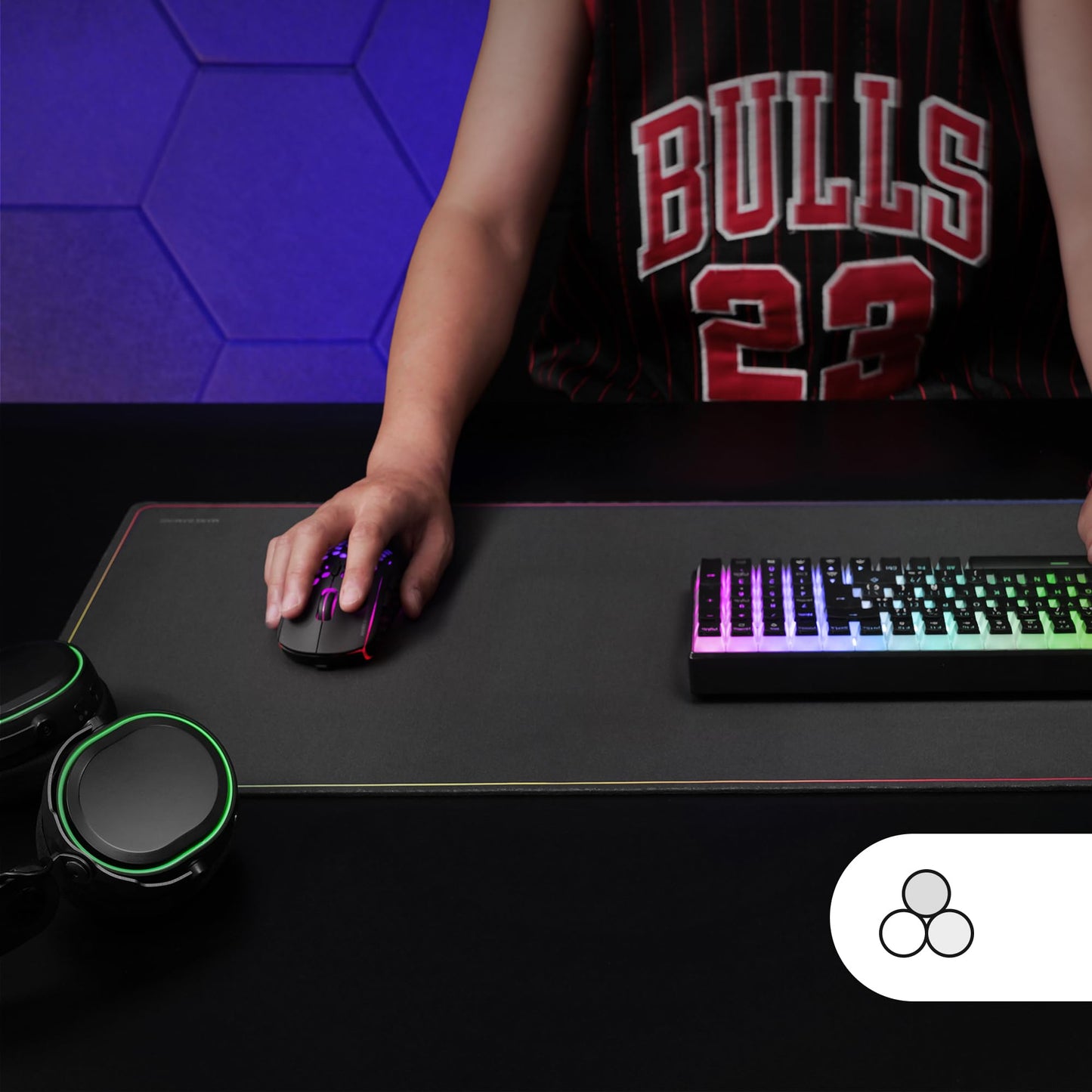 Mars Gaming MMP224, Alfombrilla Gaming XXL 880x330mm, Diseño de Bordes Rainbow, Base Antideslizante de Caucho Natural, Superficie Nanotextil de Alta Precisión, Alfombrilla de Ratón Flexible, Negro – para oposiciones – Material de estudio – OpoMarket