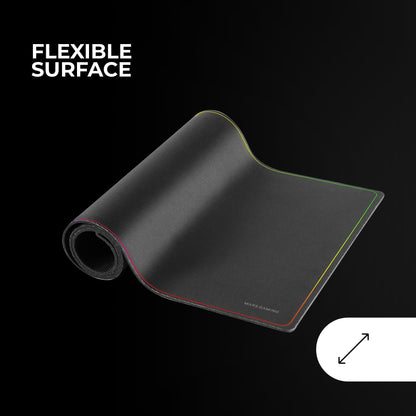 Mars Gaming MMP224, Alfombrilla Gaming XXL 880x330mm, Diseño de Bordes Rainbow, Base Antideslizante de Caucho Natural, Superficie Nanotextil de Alta Precisión, Alfombrilla de Ratón Flexible, Negro – para oposiciones – Material de estudio – OpoMarket