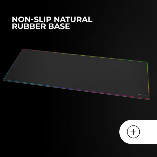 Mars Gaming MMP224, Alfombrilla Gaming XXL 880x330mm, Diseño de Bordes Rainbow, Base Antideslizante de Caucho Natural, Superficie Nanotextil de Alta Precisión, Alfombrilla de Ratón Flexible, Negro – para oposiciones – Material de estudio – OpoMarket