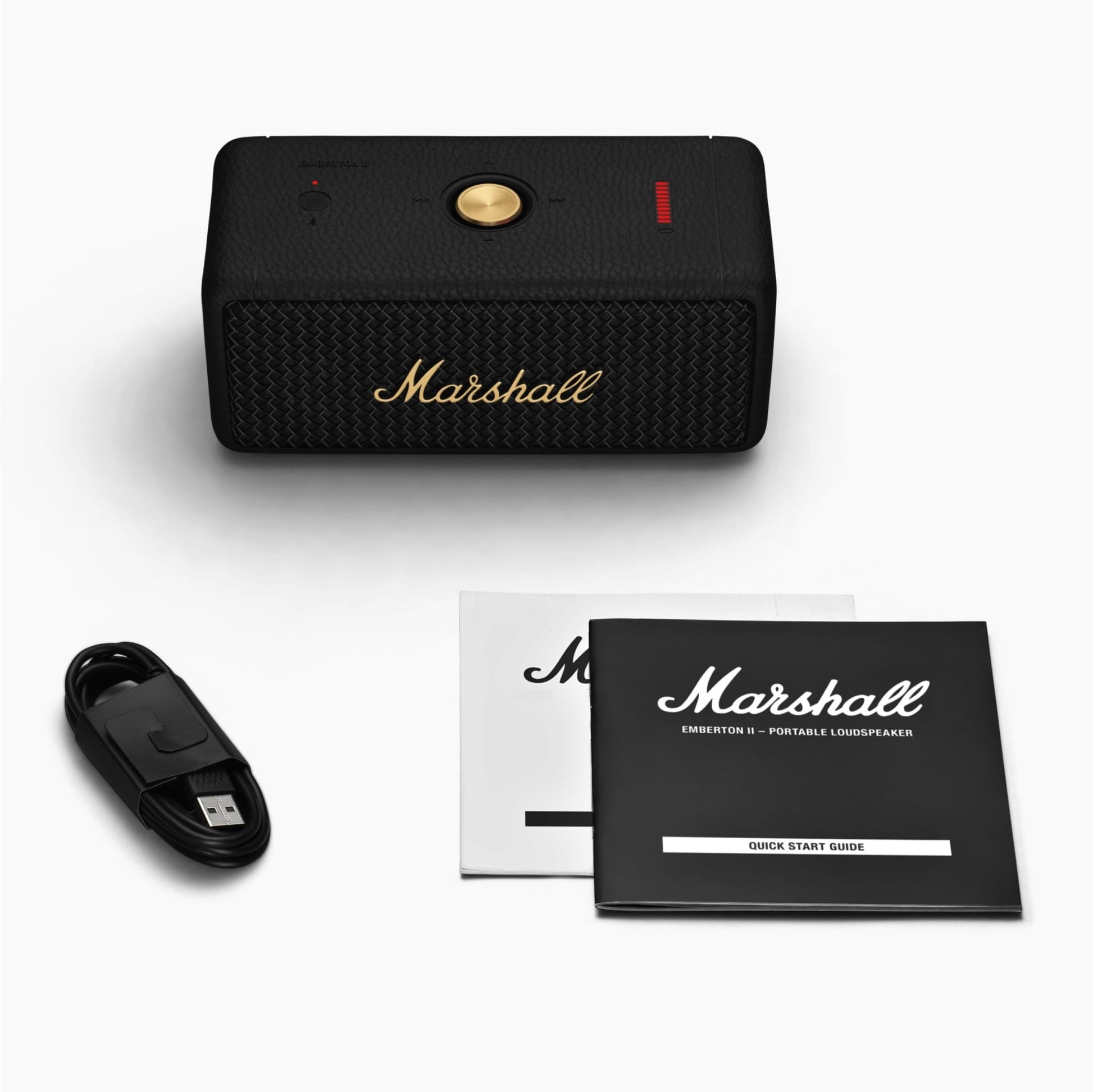 Marshall Emberton II Altavoces Bluetooth portátiles, inalámbricos, Emparejables, IP67 Resistentes al Polvo y al Agua, más de 30 Horas de Tiempo de reproducción - Negro – para oposiciones – Material de estudio – OpoMarket
