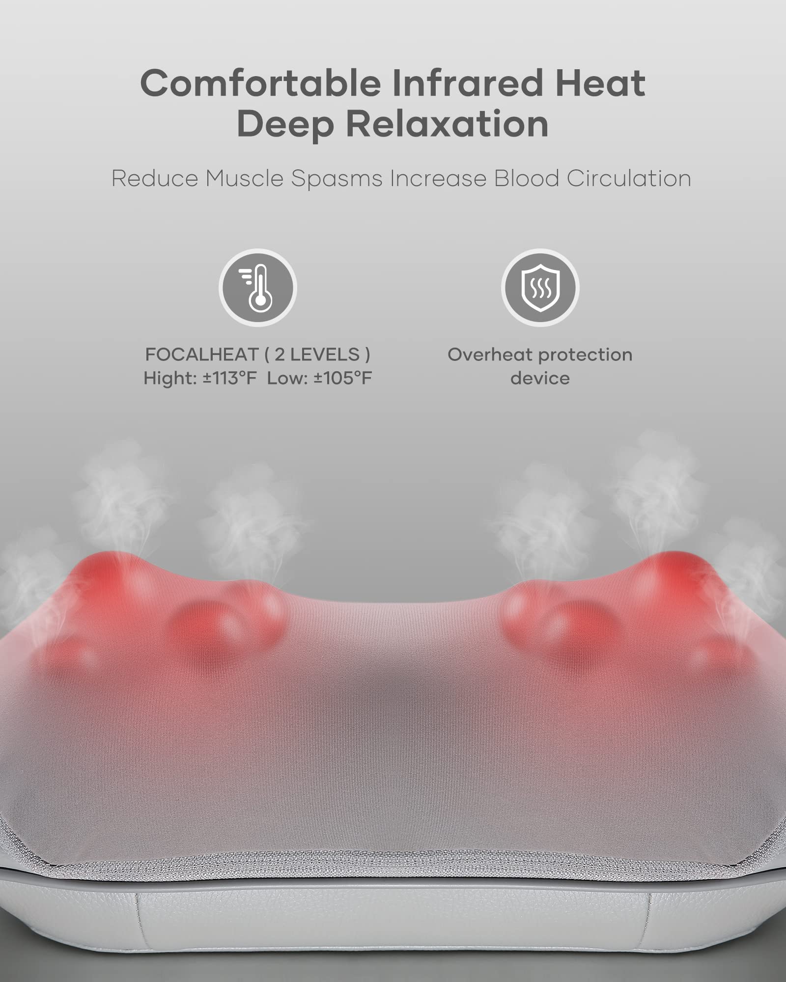 Masajeador de Cuello y Hombros con Calor Ajustable y Correa, Shiatsu Masajeador de Cuello 3D Eléctrico Masaje, Adecuado Para el Hogar y la Oficina – para oposiciones – Material de estudio – OpoMarket