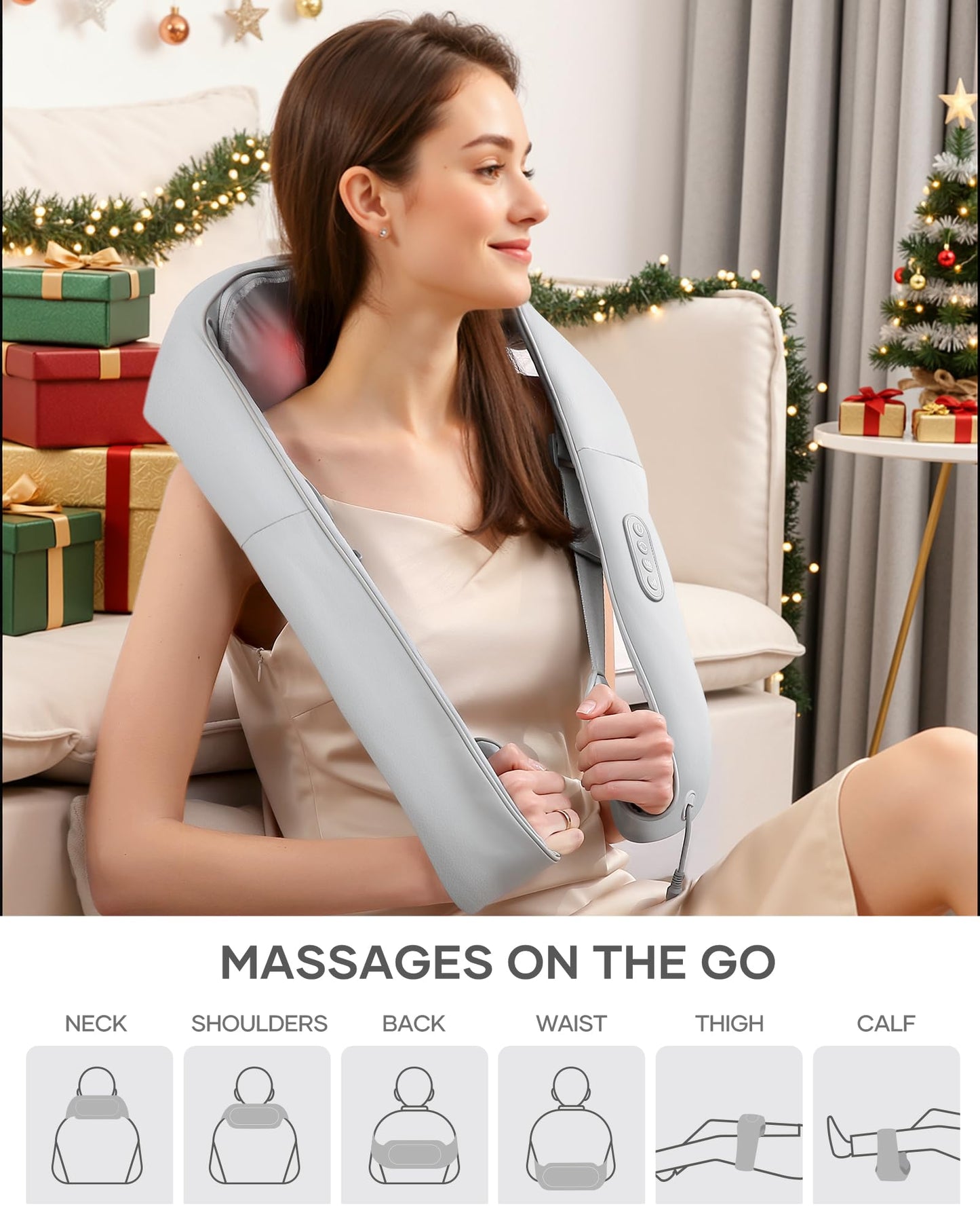 Masajeador de Cuello y Hombros con Calor Ajustable y Correa, Shiatsu Masajeador de Cuello 3D Eléctrico Masaje, Adecuado Para el Hogar y la Oficina – para oposiciones – Material de estudio – OpoMarket