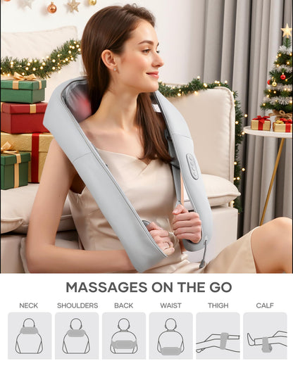 Masajeador de Cuello y Hombros con Calor Ajustable y Correa, Shiatsu Masajeador de Cuello 3D Eléctrico Masaje, Adecuado Para el Hogar y la Oficina – para oposiciones – Material de estudio – OpoMarket