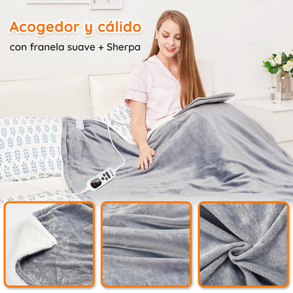 Manta térmica con temporizador de apagado automático 1 a 9 horas