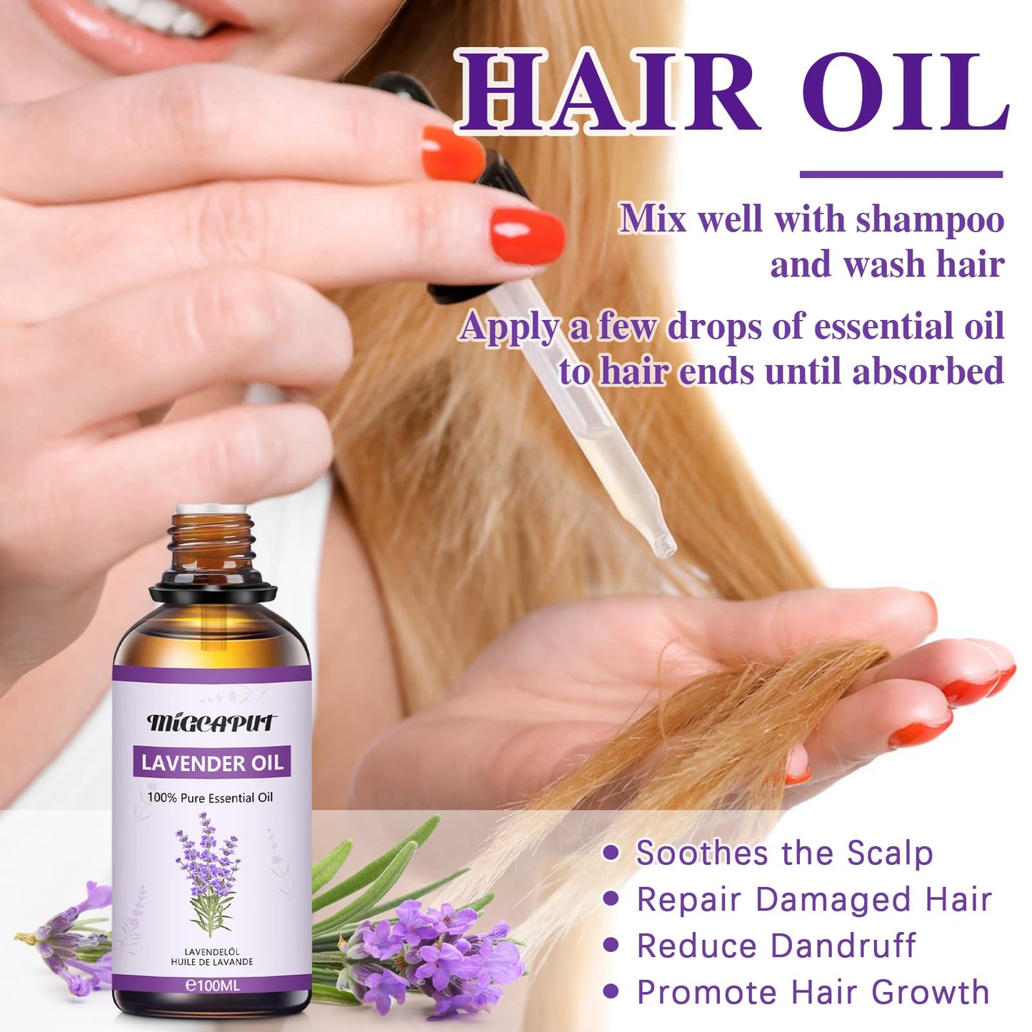 Aceite esencial puro lavanda para rutina corporal