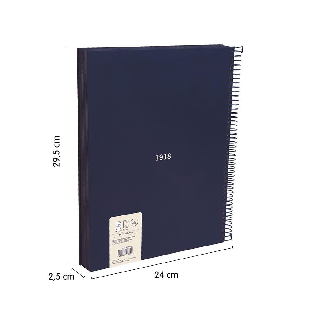 Cuaderno Milan cuadriculado 5x5 con espiral metálica