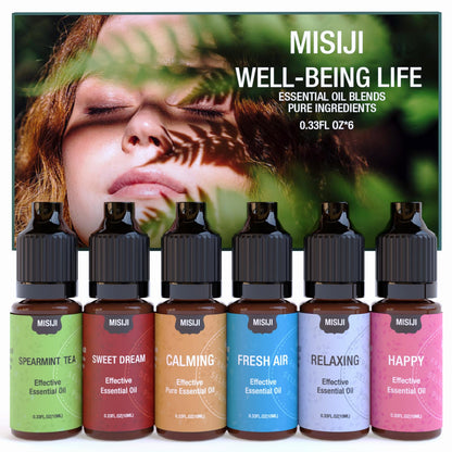 MISIJI set aceites esenciales para difusor Aromaterapia Pura Natural 6 x 10 ml – para oposiciones – Material de estudio – OpoMarket