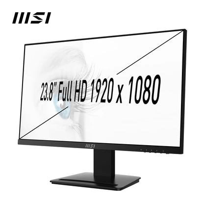 MSI Pro MP243X Monitor Profesional, de 23,8' FHD, 1920 x 1080, 100 Hz, IPS, Plano, Anti - Glare, 16:9, 300 nits, Negro – Ordenador personal para oposiciones – Material de estudio – OpoMarket
