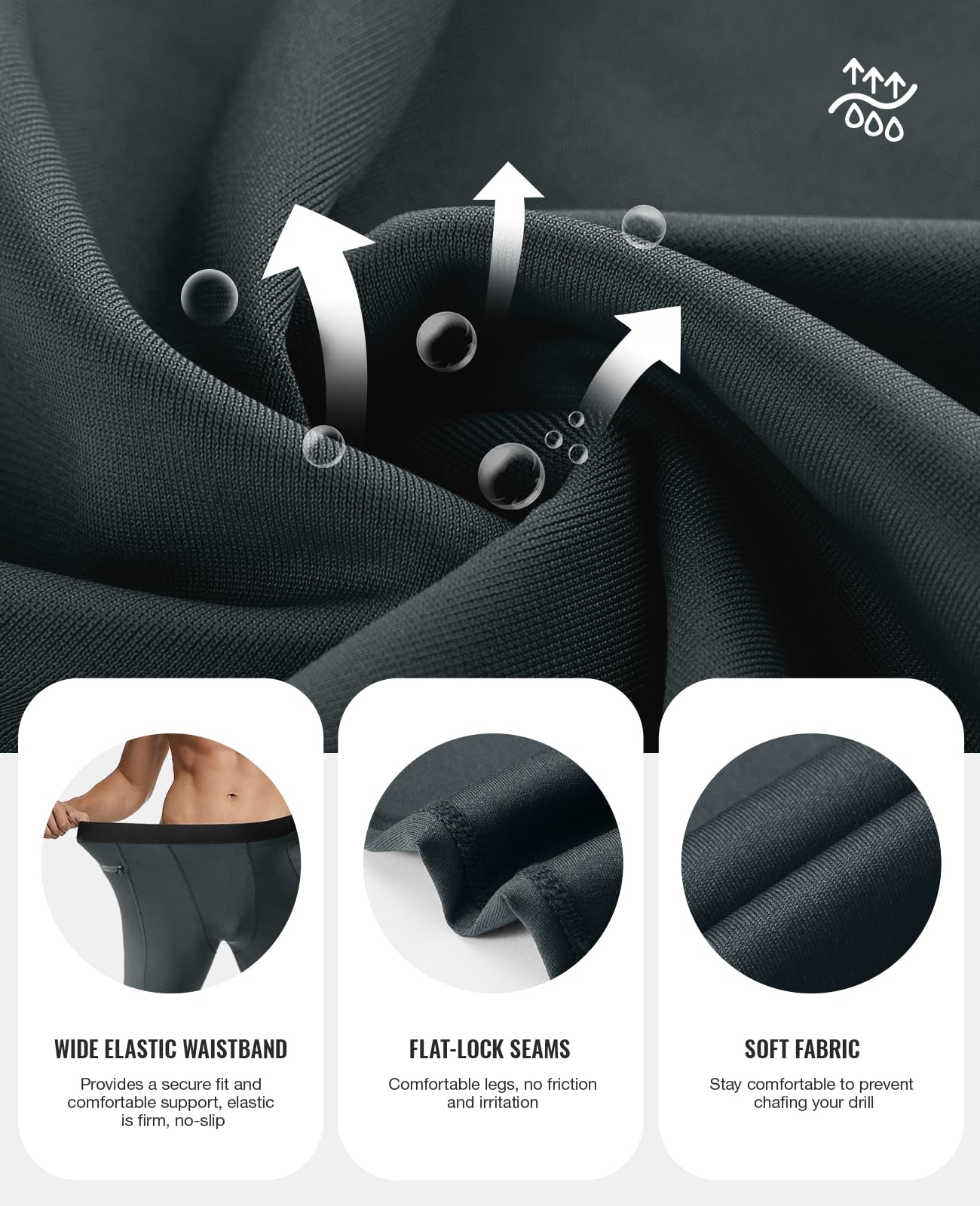 Niksa 2 Piezas Mallas Hombre Running Leggings Deporte Pantalones Largos de Compresión Negro Gris Medium – Ropa para oposiciones – Material de estudio – OpoMarket