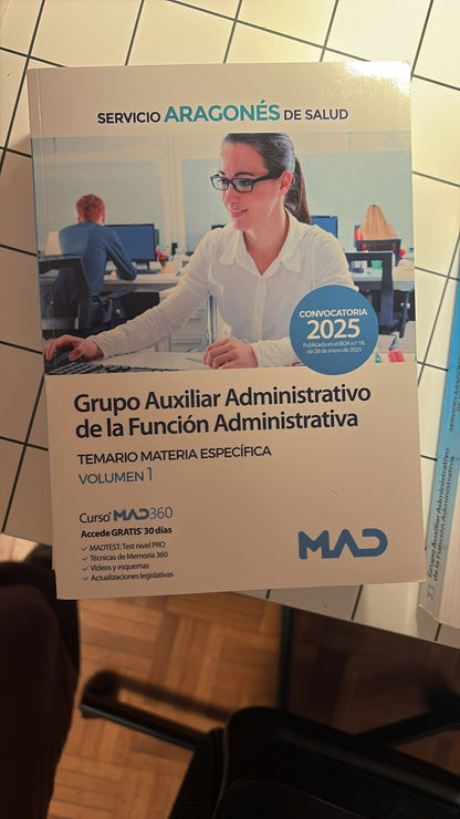 Libro Temario Común Auxiliar Administrativo SALUD Aragón 2025 segunda mano