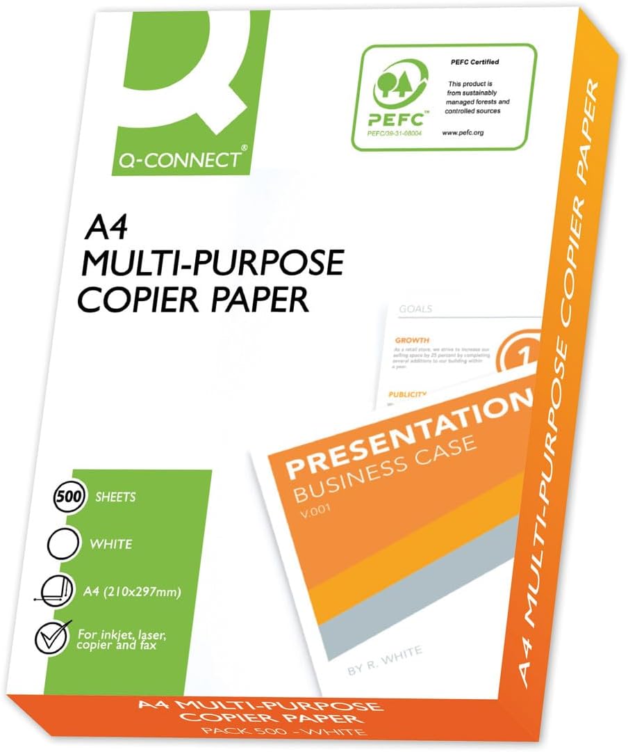 Papel de copia Q - CONNECT KF17215 para impresora / DIN A4, 80 g/m² / 1 x 500 hojas / Calidad C / Para oficina en casa y en el hogar – para oposiciones – Material de estudio – OpoMarket