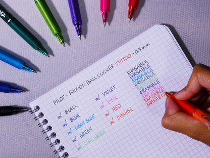 PILOT Caja de 1 Frixion Ball Clicker + 1 Set de 3 recambios - Bolígrafo retráctil borrable con tinta termosensible - Rollerball recargable y ergonómico - Azul - Punta Media – para oposiciones – Material de estudio – OpoMarket