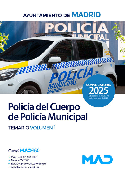 Policía Municipal Madrid Temario manual 2025