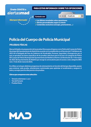 Pruebas físicas Policía Municipal Madrid – manual Editorial MAD - reverso