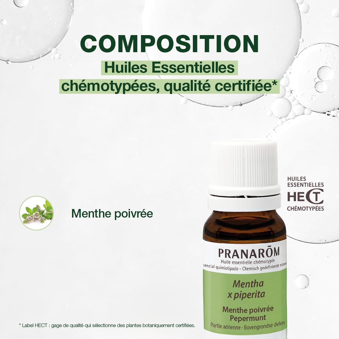 Aceite esencial de menta piperita para aromaterapia en casa