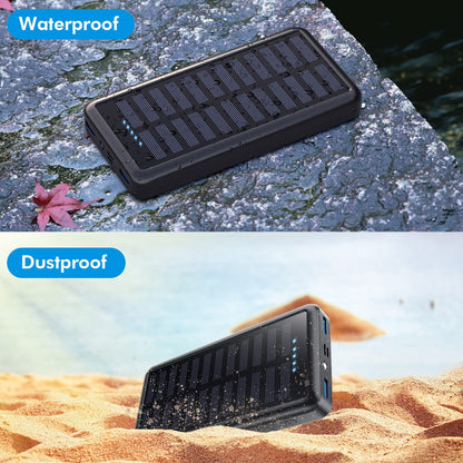 powerbank solar con linterna led