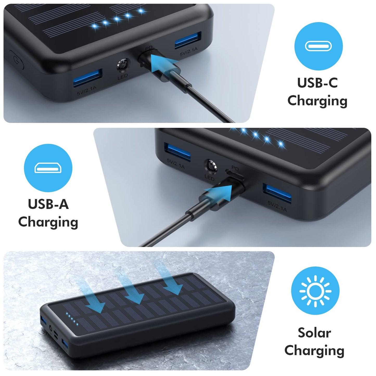 powerbank solar carga rapida
