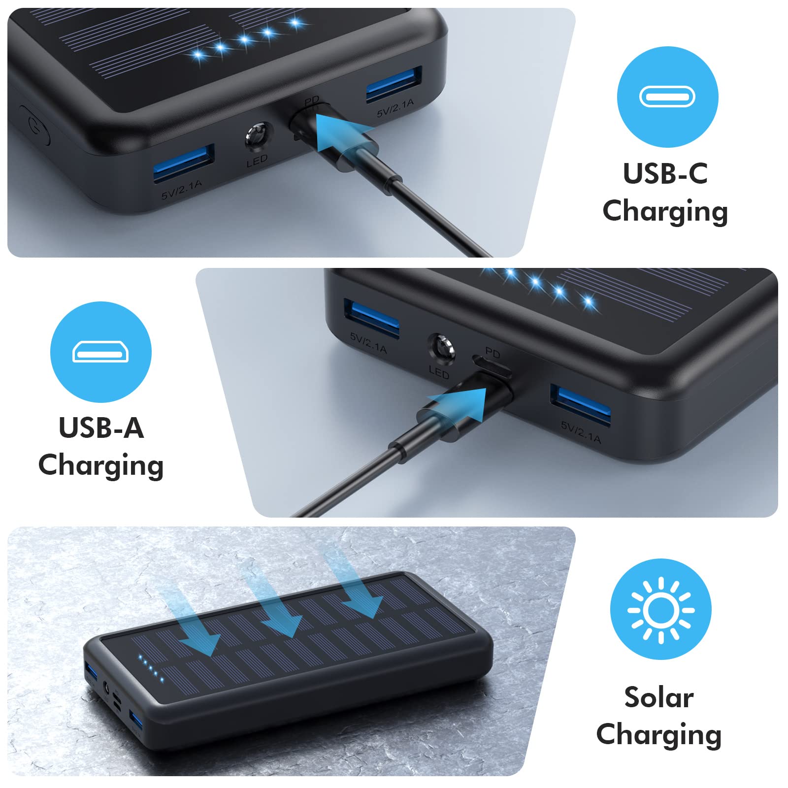 powerbank solar carga rapida