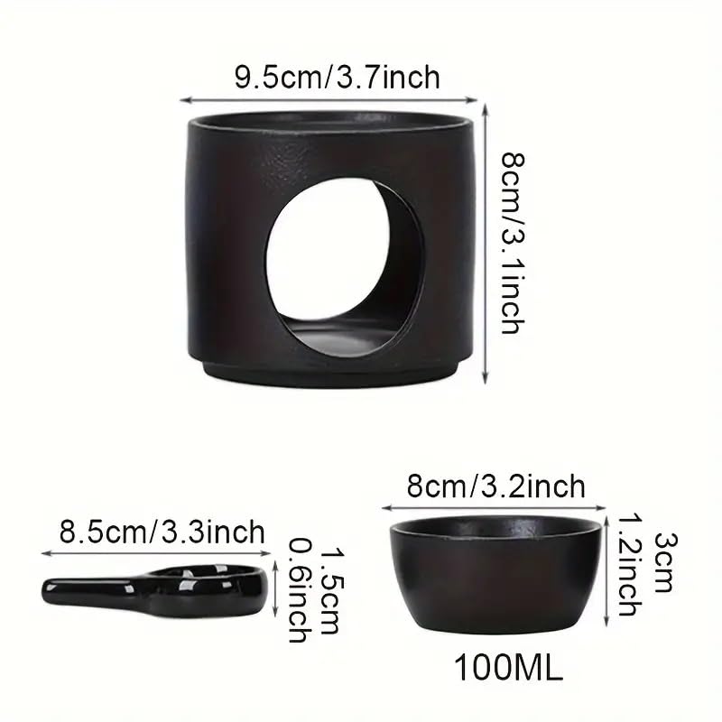 Quemador de aceites esenciales cerámico sudatong color negro