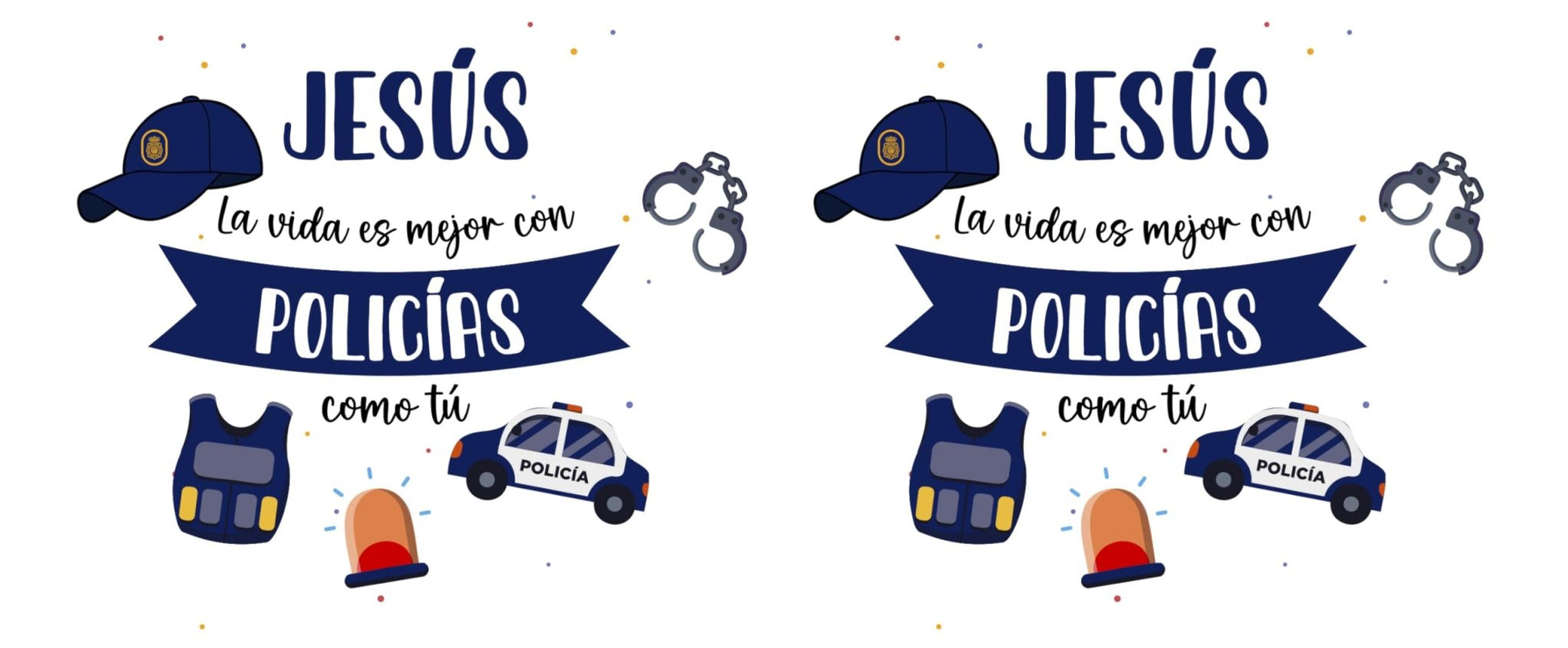 detalle de diseño en taza regalos para policía local