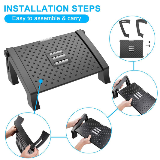 Reposapies de Oficina, Reposapiés Ergonómico para Escritorio con Función de Masaje, 6 Reposapiés de Altura Ajustable Antideslizantes para Oficina – para oposiciones – Material de estudio – OpoMarket