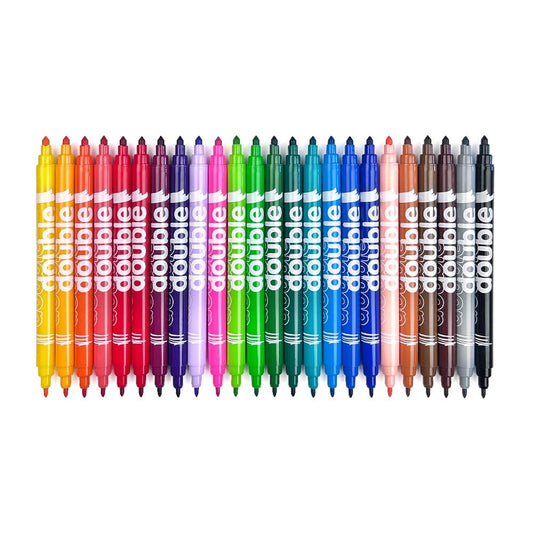 Rotulador alpino double double punta gruesa y punta fina caja de 20+4 colores surtidos – para oposiciones – Material de estudio – OpoMarket