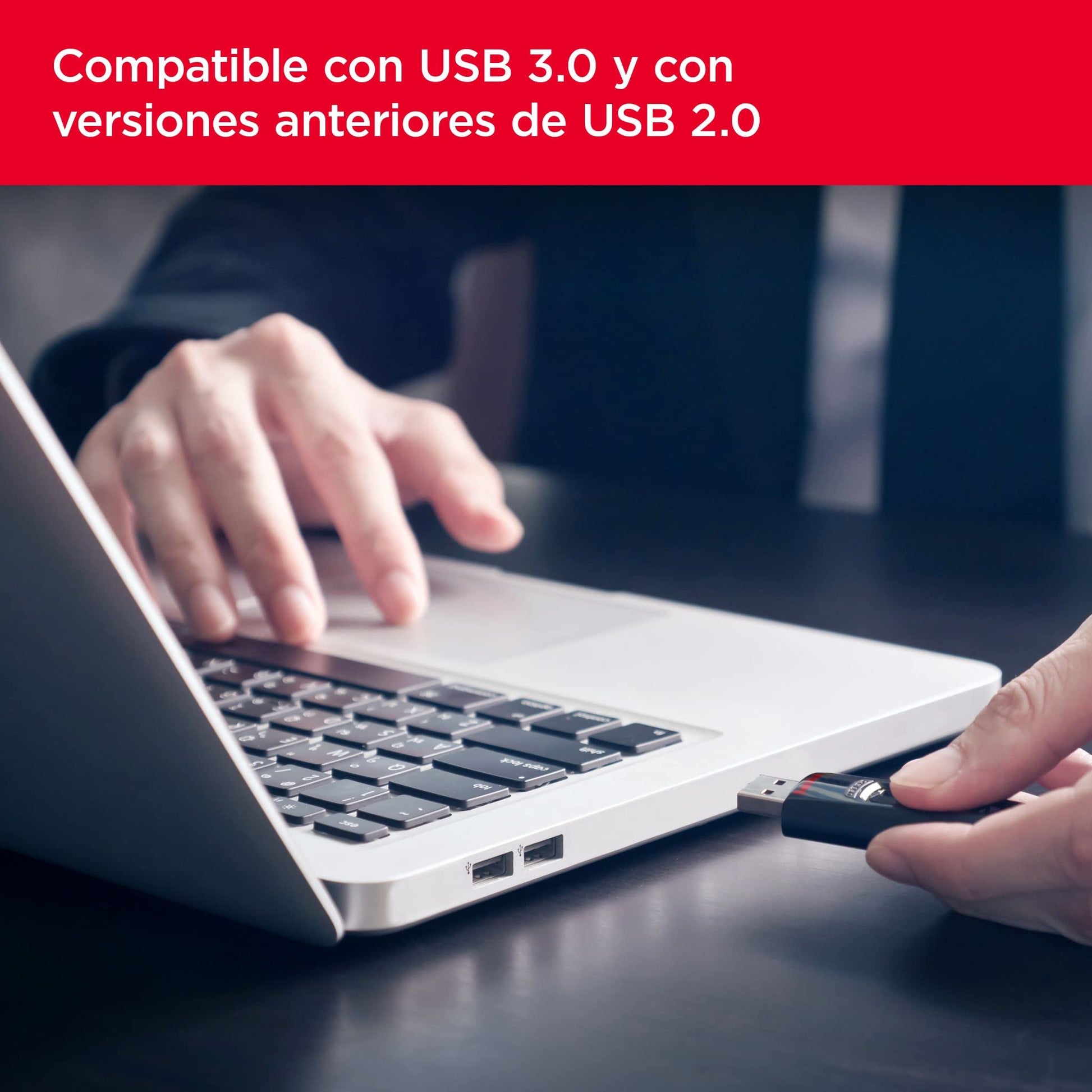 SanDisk Ultra 128 GB, USB 3.0 flash drive, with up to 130 MB/s read speed, Black – para oposiciones – Material de estudio – OpoMarket
