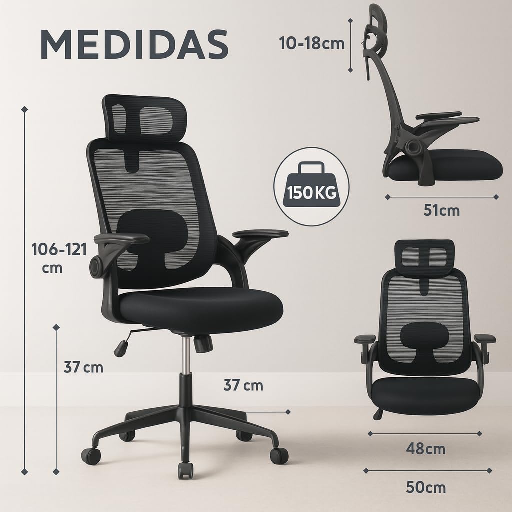 silla de estudio moderna color negro
