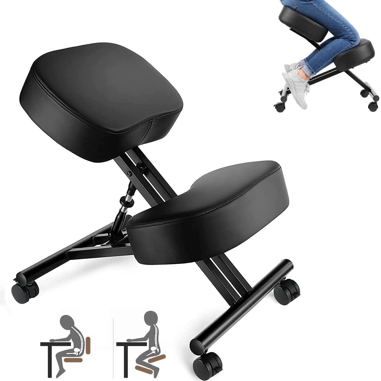 Silla de rodillas ergonómica para aliviar dolor de espalda