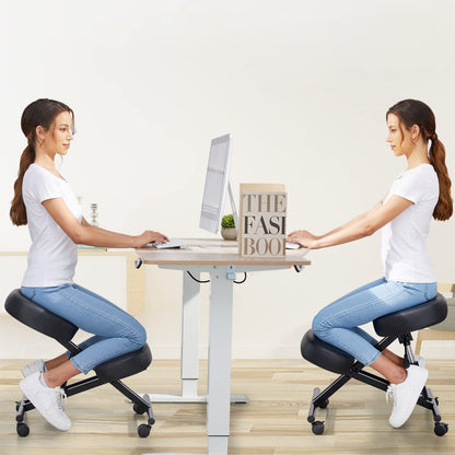 Silla de rodillas con asiento inclinado y rodillera