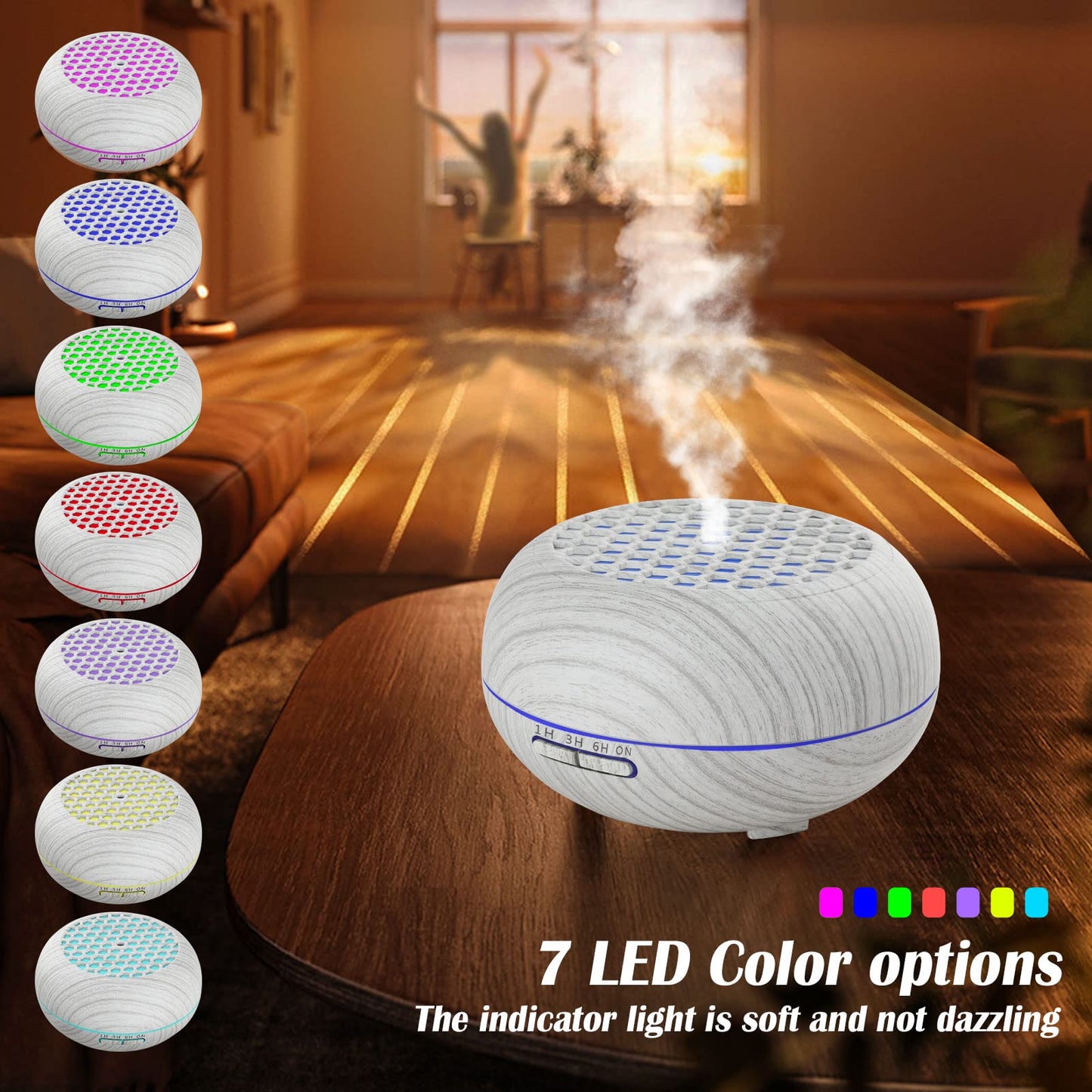 Simpeak Humidificador Ultrasónico 550 ml Difusor de Aromas con Temporizador Humificador Control Remoto para el Hogar Oficina Dormitorio Yoga SPA(con Pegatin) – para oposiciones – Material de estudio – OpoMarket