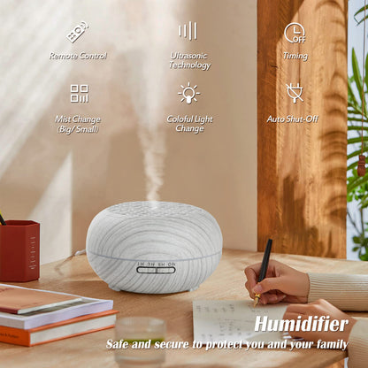 Simpeak Humidificador Ultrasónico 550 ml Difusor de Aromas con Temporizador Humificador Control Remoto para el Hogar Oficina Dormitorio Yoga SPA(con Pegatin) – para oposiciones – Material de estudio – OpoMarket