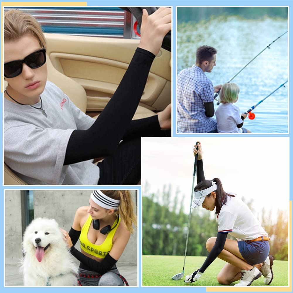 skytowards 2 Pares Mangas para Brazo Elásticas Mangas de Protección UV, Enfriamiento Transpirables Manga Protectora Solar para Deportes Ciclismo Mujeres y Hombres (Negro) – Ropa para oposiciones – Material de estudio – OpoMarket