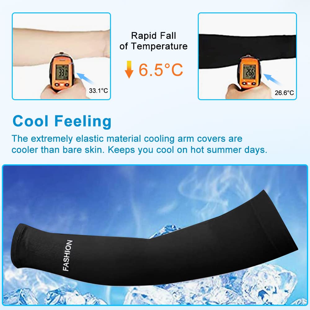 skytowards 2 Pares Mangas para Brazo Elásticas Mangas de Protección UV, Enfriamiento Transpirables Manga Protectora Solar para Deportes Ciclismo Mujeres y Hombres (Negro) – Ropa para oposiciones – Material de estudio – OpoMarket