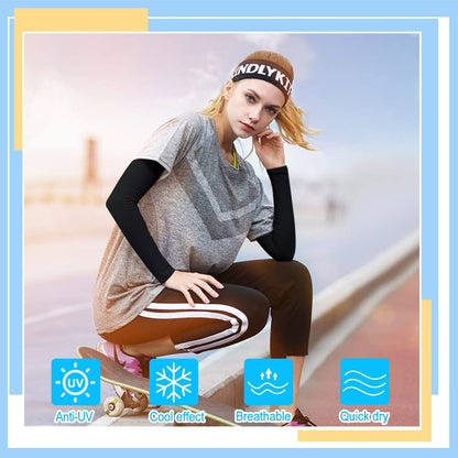 skytowards 2 Pares Mangas para Brazo Elásticas Mangas de Protección UV, Enfriamiento Transpirables Manga Protectora Solar para Deportes Ciclismo Mujeres y Hombres (Negro) – Ropa para oposiciones – Material de estudio – OpoMarket