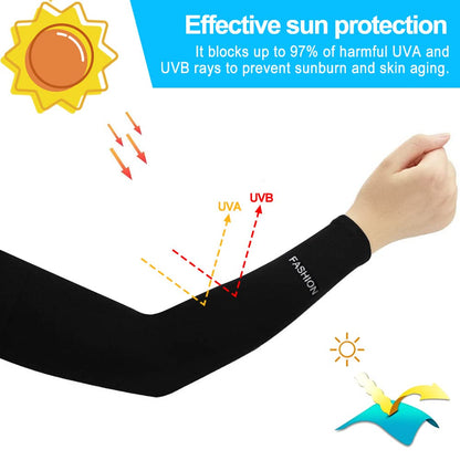 skytowards 2 Pares Mangas para Brazo Elásticas Mangas de Protección UV, Enfriamiento Transpirables Manga Protectora Solar para Deportes Ciclismo Mujeres y Hombres (Negro) – Ropa para oposiciones – Material de estudio – OpoMarket