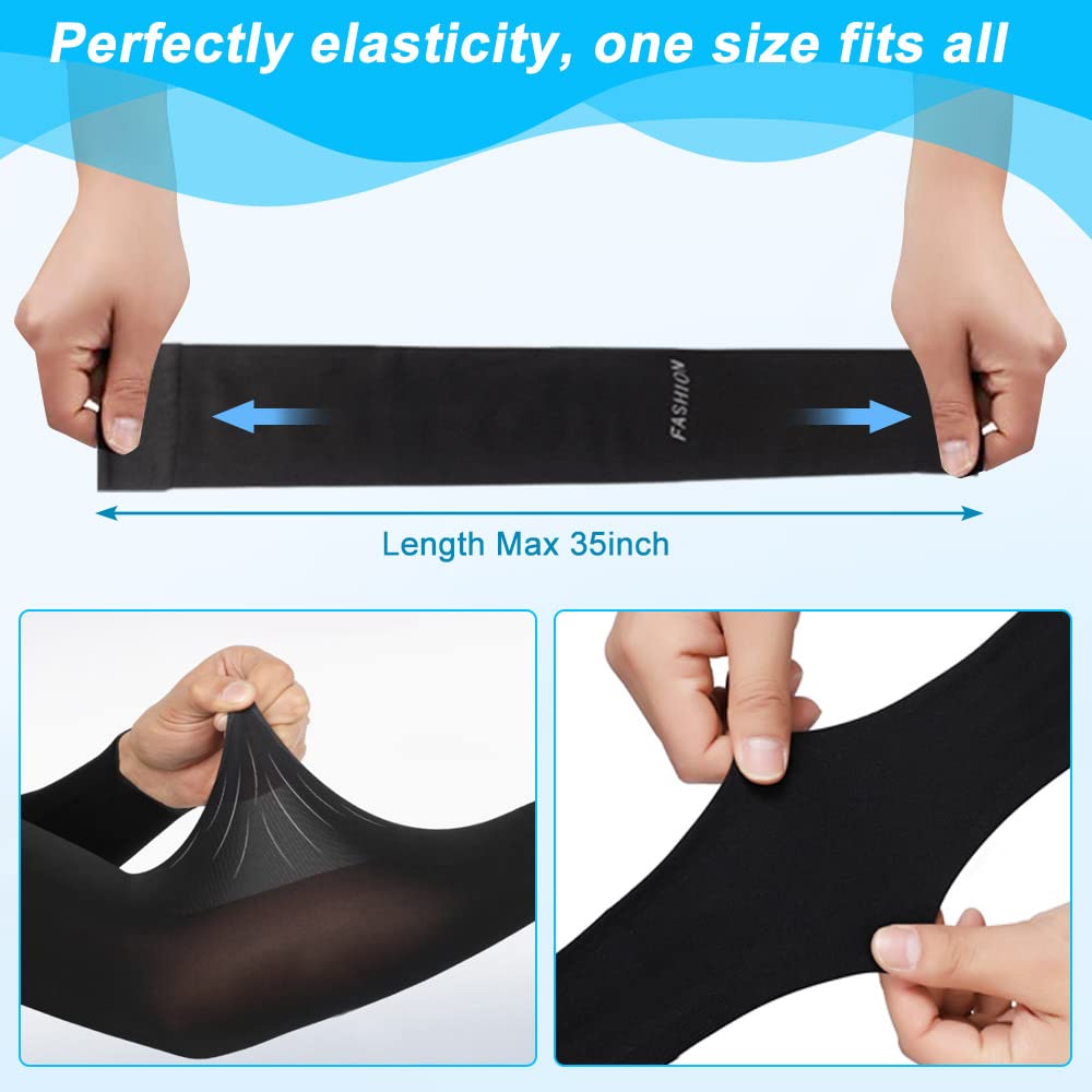 skytowards 2 Pares Mangas para Brazo Elásticas Mangas de Protección UV, Enfriamiento Transpirables Manga Protectora Solar para Deportes Ciclismo Mujeres y Hombres (Negro) – Ropa para oposiciones – Material de estudio – OpoMarket